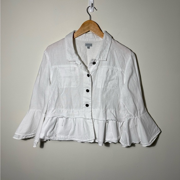 Paraphrase~Linen blouse ~Size M~ white - Picture 1 of 7